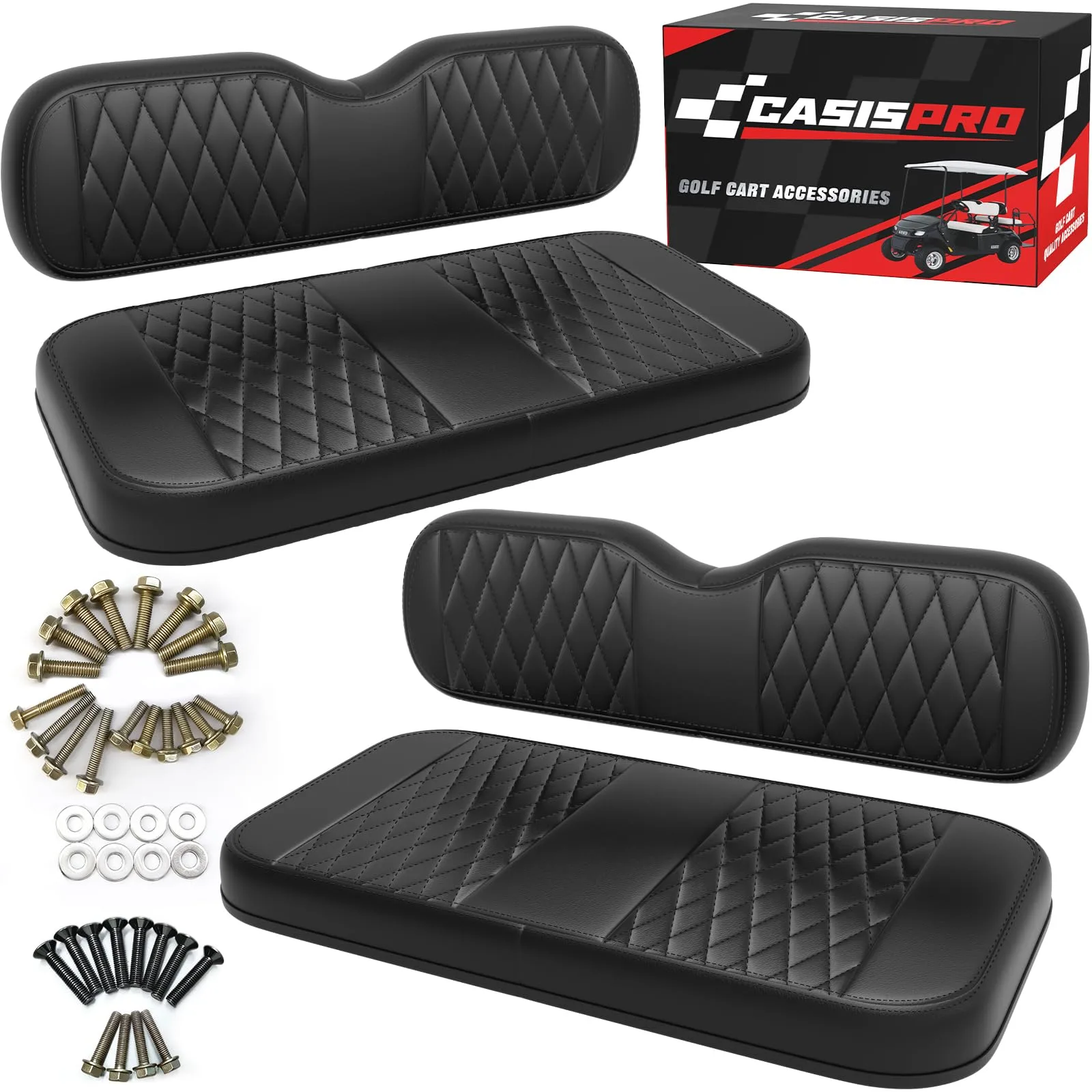CASISPRO E-Z-GO TXT & Medalist Seat Cushion Kit (1994–2013) Black