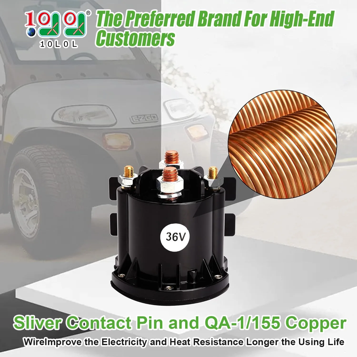 10L0L 36V Solenoid for E-Z-GO RXV, 2008+ image 2