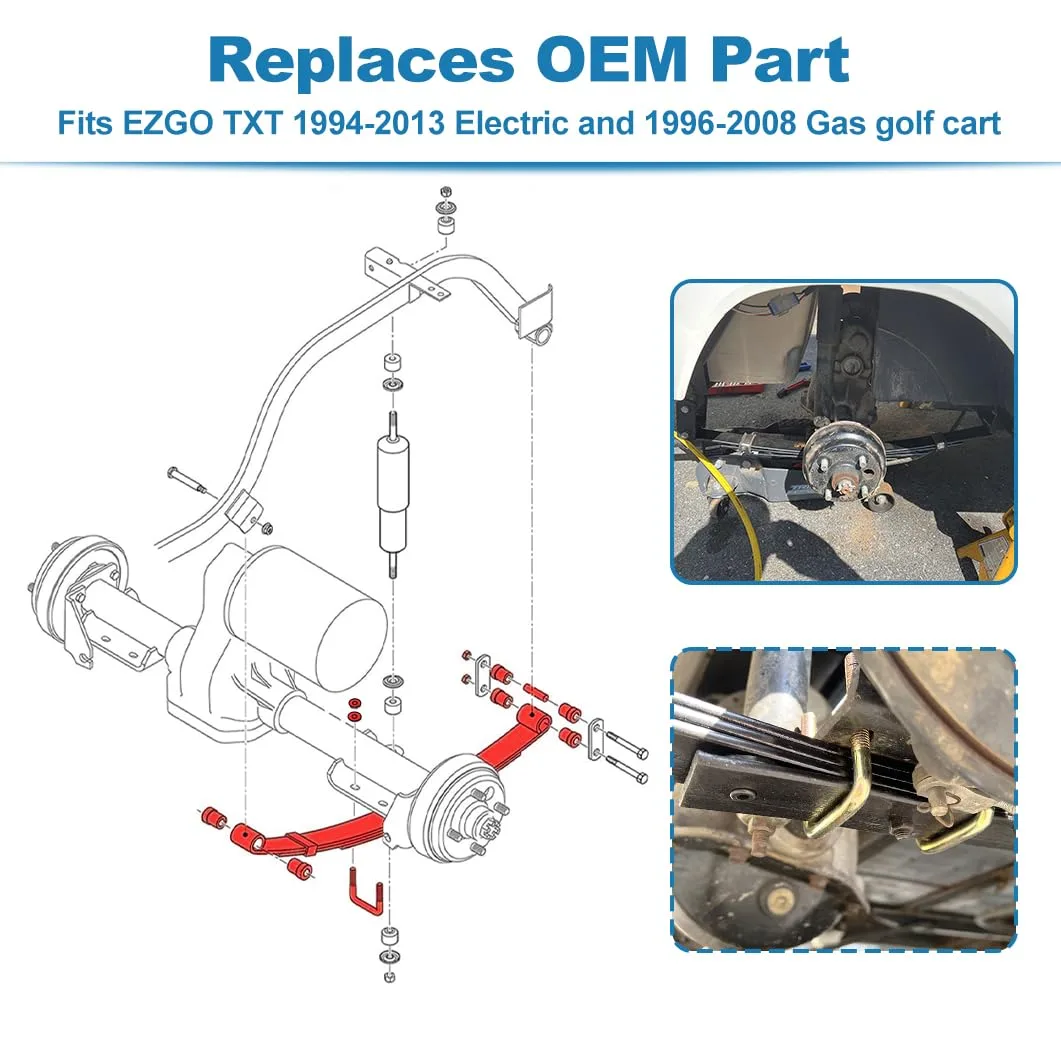 TechInovat E-Z-GO TXT Rear Leaf Spring Bushing Kit image 3