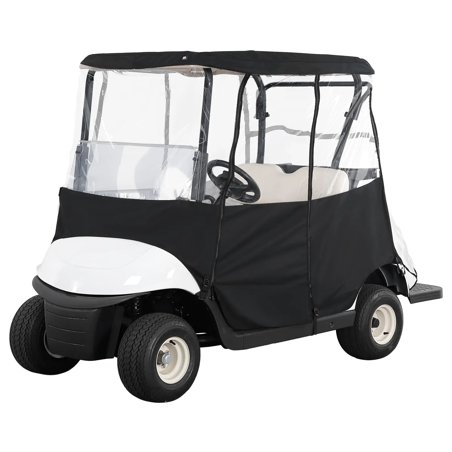 KEMIMOTO 2-Passenger Golf Cart Enclosure (Fits Roofs up to 54 inches) - B1406-04001BK