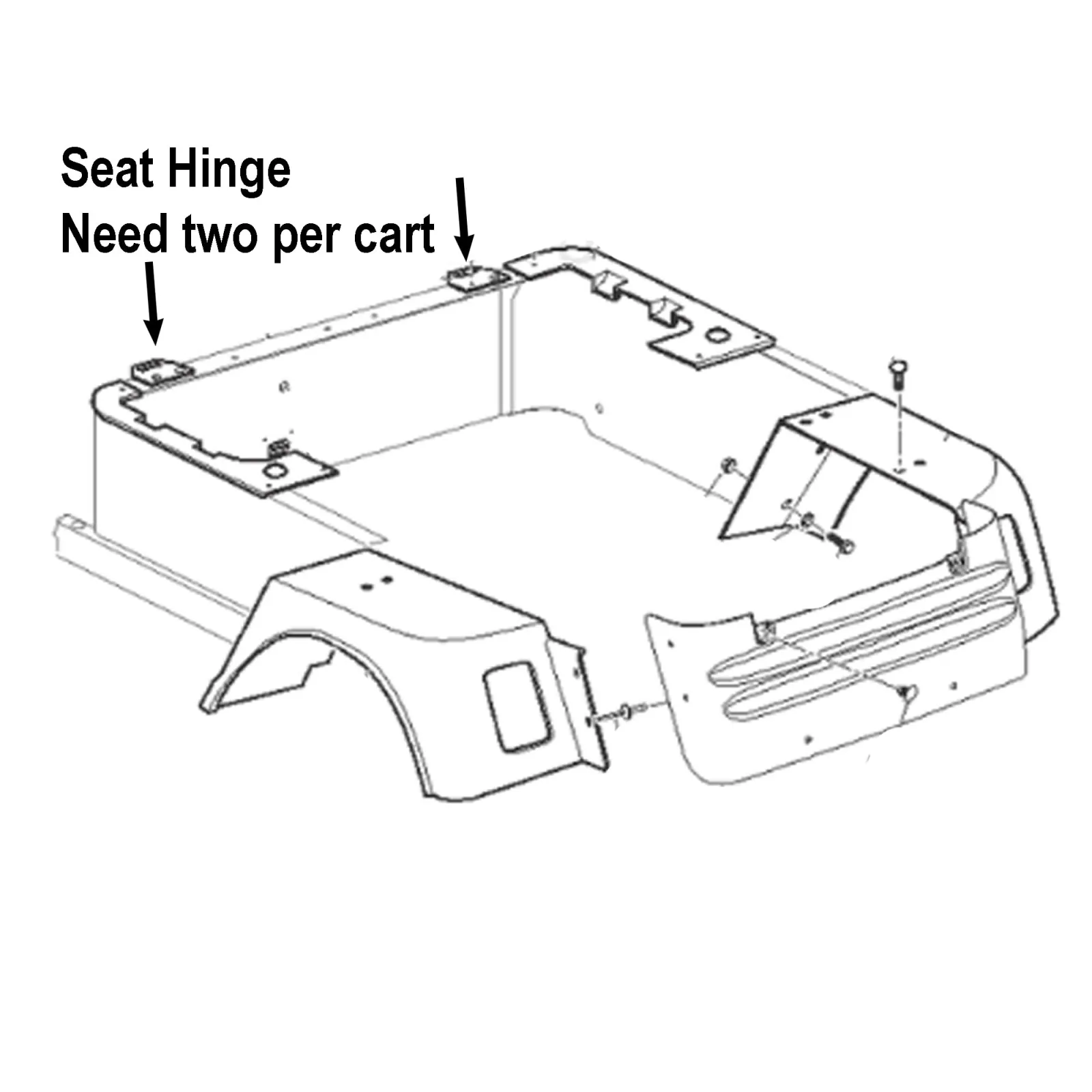 E-Z-GO Golf Cart Seat Hinge Plate | Performance Plus Carts image 2