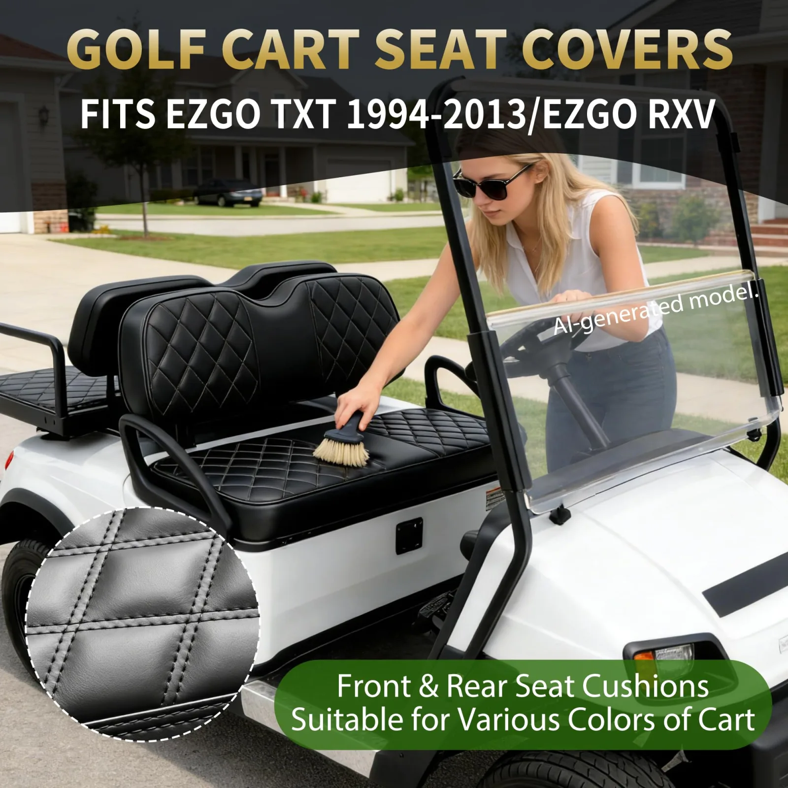 SugarFox Golf Cart Seat Covers for E-Z-GO, Club Car & Yamaha image 2