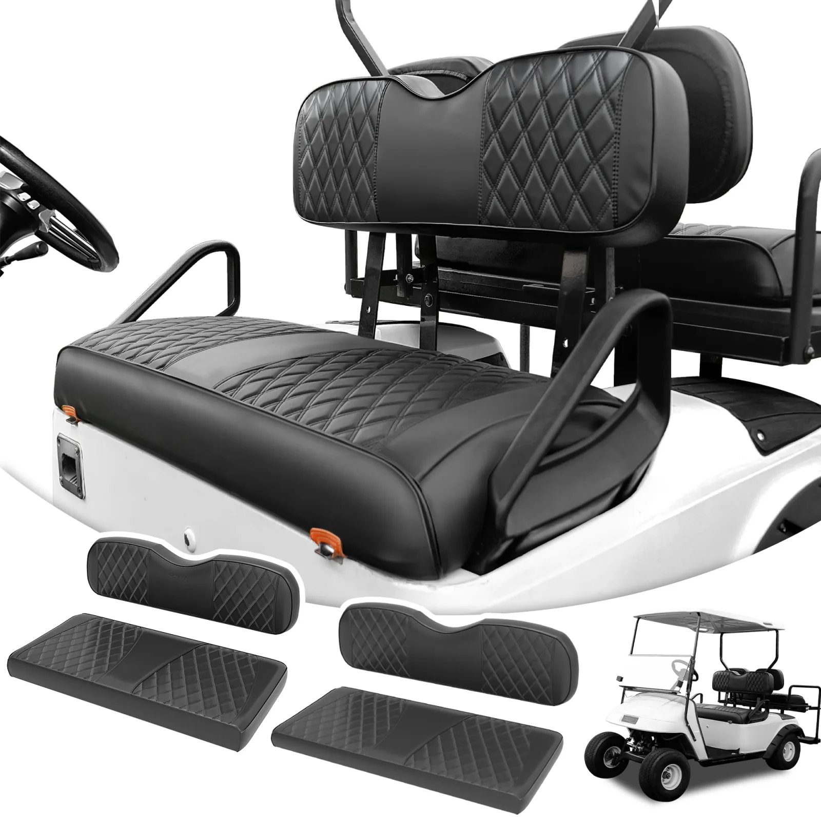 SugarFox Golf Cart Seat Covers for E-Z-GO, Club Car & Yamaha