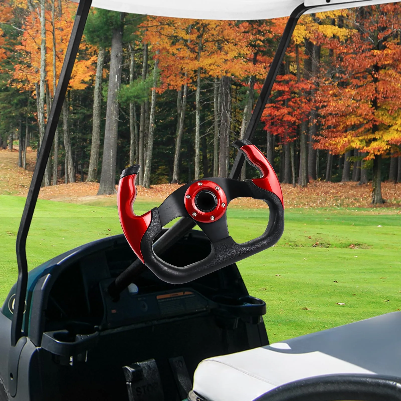 QYMOPAY GOLF-005RD 13-Inch Golf Cart Steering Wheel image 3