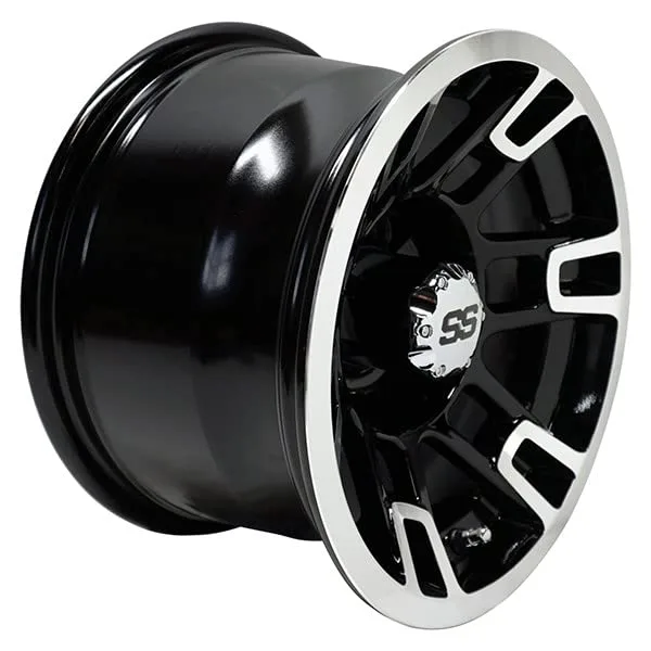 REVENGE RHOX 12x7 ET-25 Gloss Black Golf Cart Wheel image 3