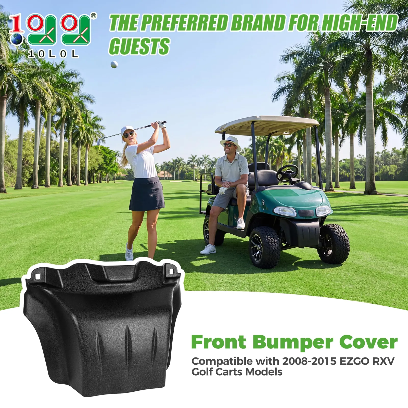 10L0L Front Bumper Cover for E-Z-GO RXV 2008-2015 image 2