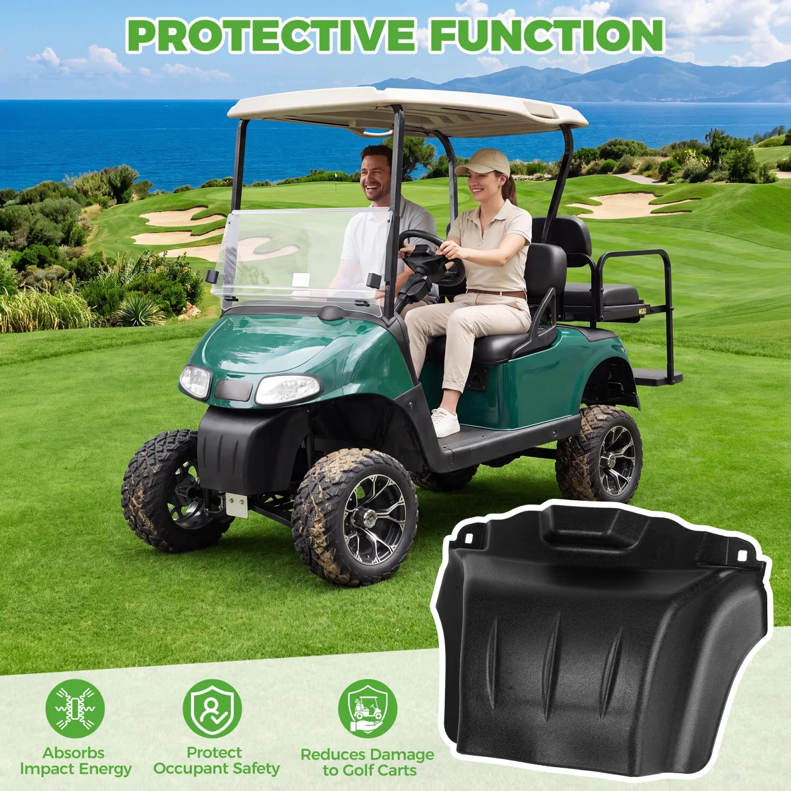 10L0L Front Bumper Cover for E-Z-GO RXV 2008-2015 image 3