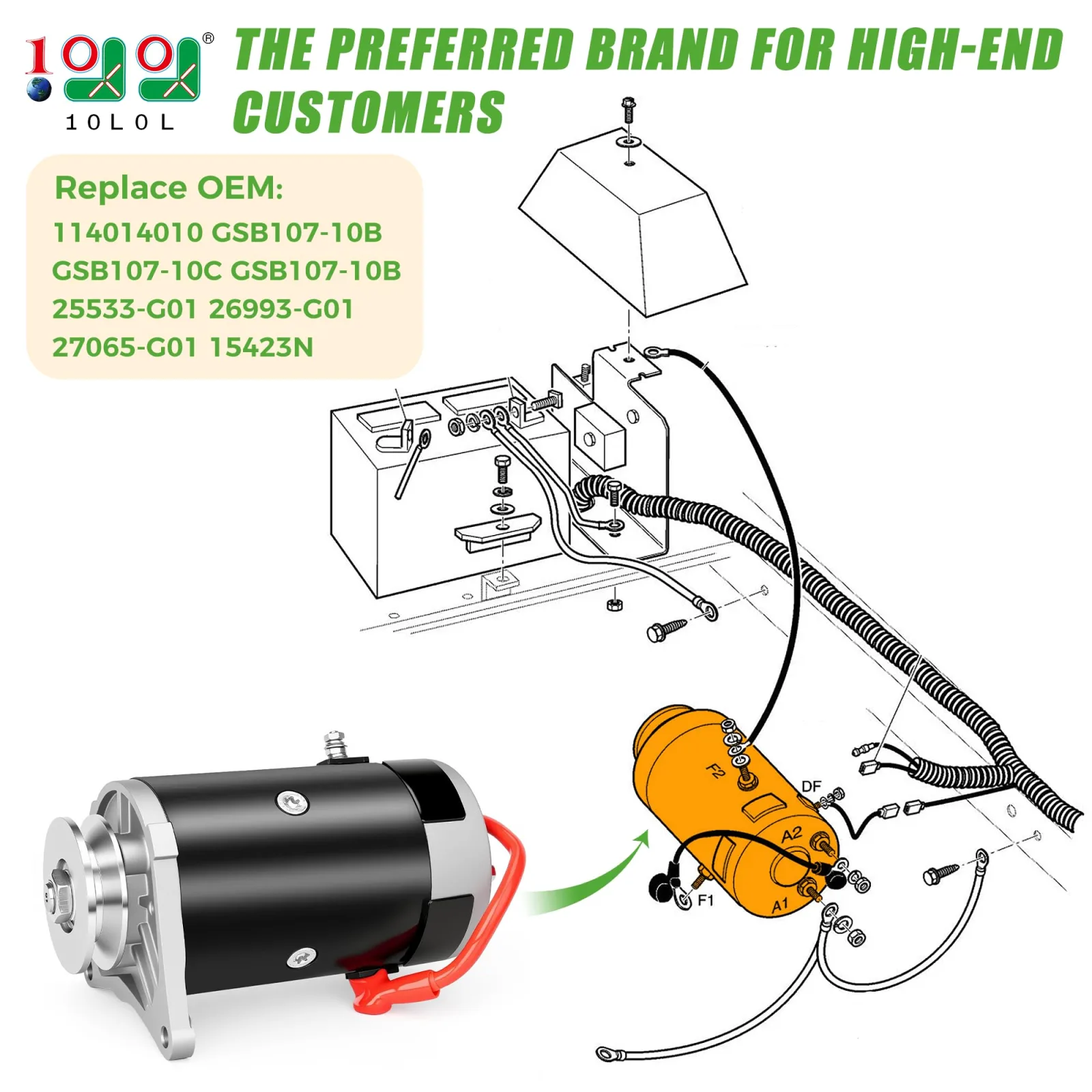 10L0L Starter Generator for E-Z-GO TXT and Medalist image 2