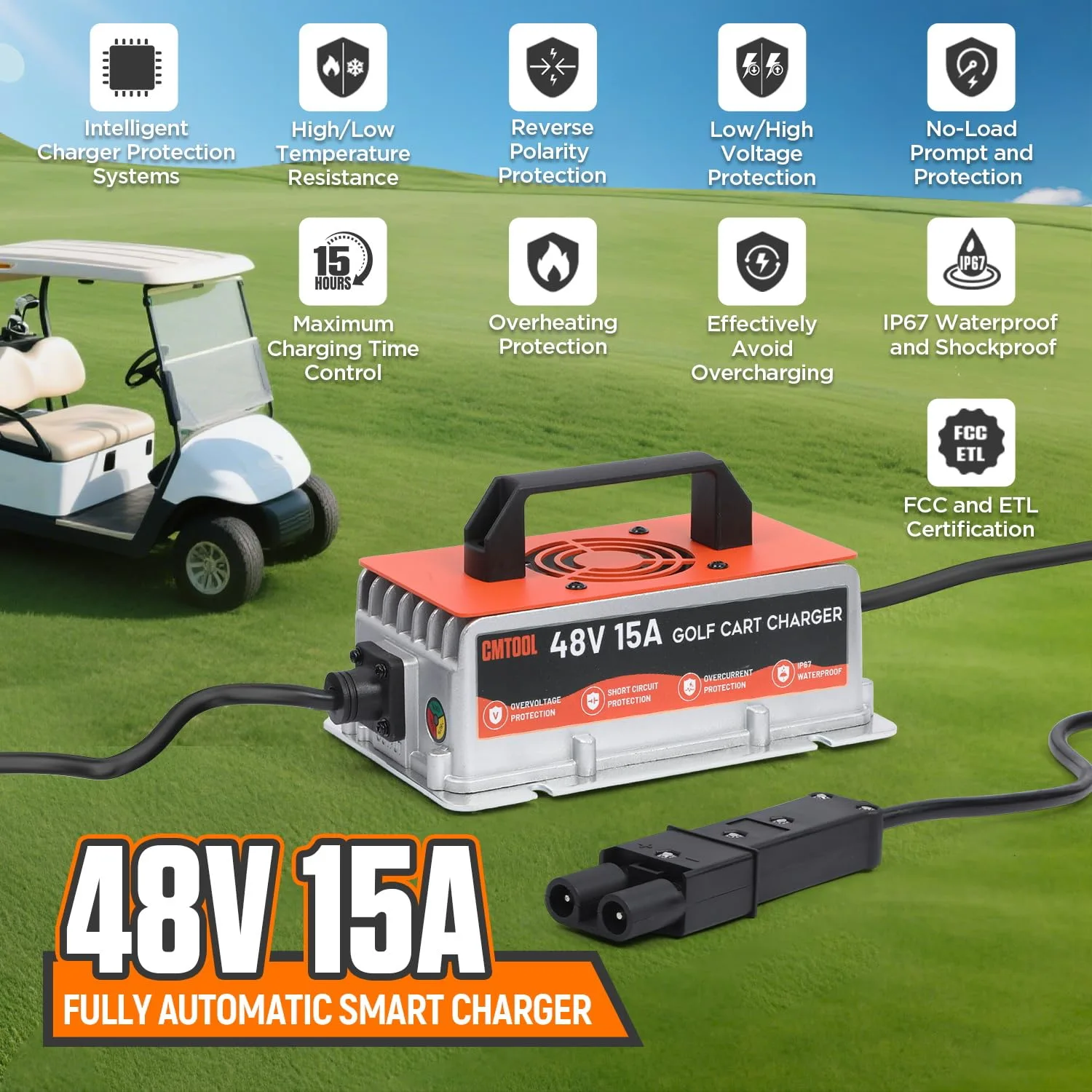 CMTOOL 48V 15A Charger for Yamaha G19/G22 image 2