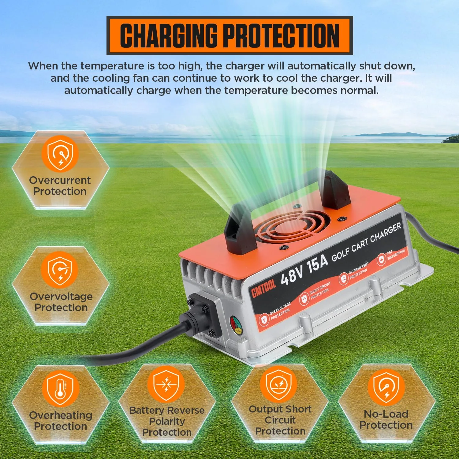 CMTOOL 48V 15A Charger for Yamaha G19/G22 image 3