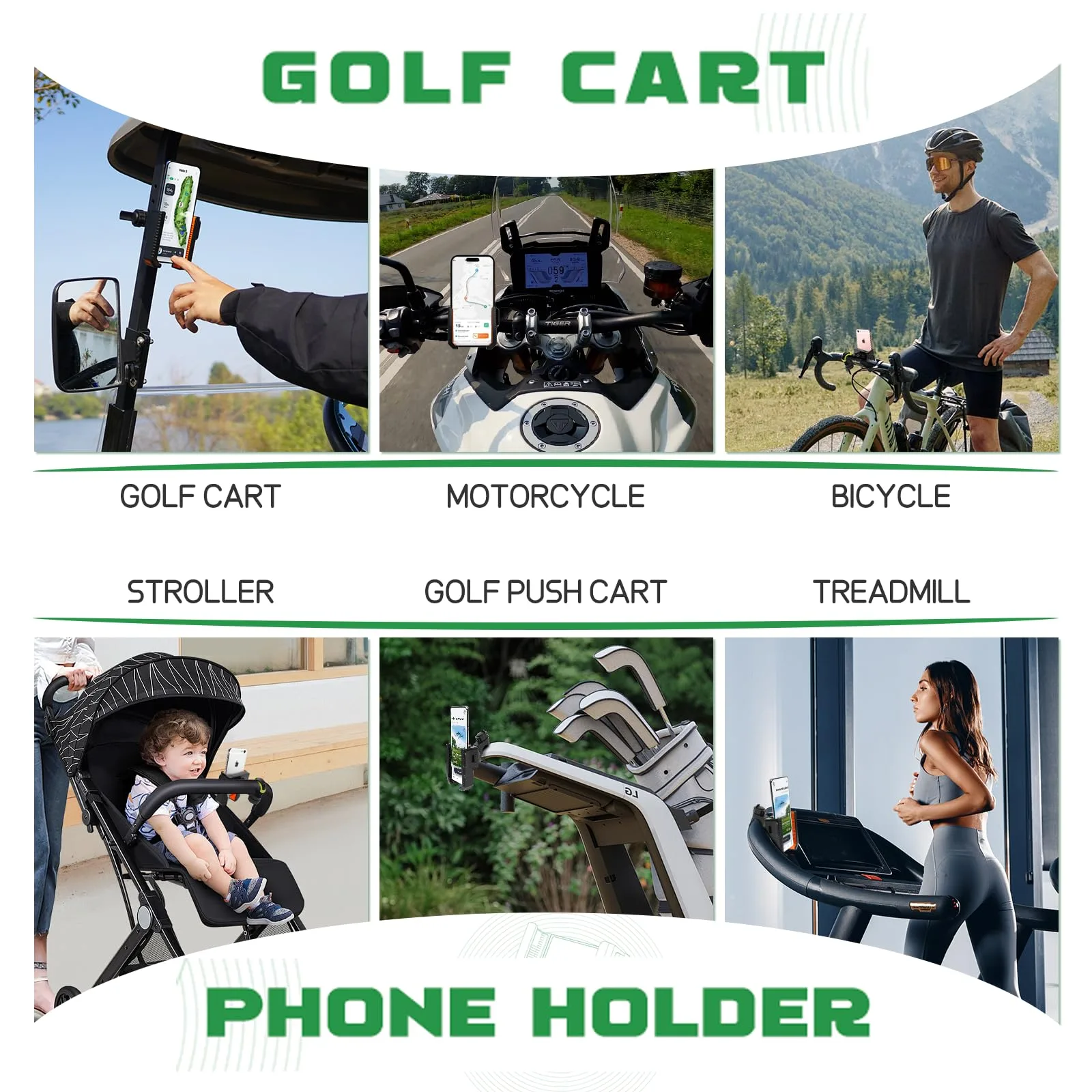 SAMXOMAP Golf Cart Phone Holder, Orange image 2