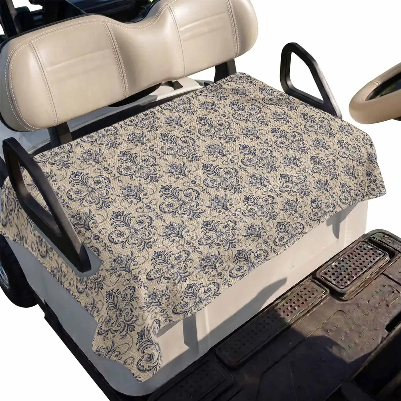 DecorLovee Brown Floral Golf Cart Seat Cover 51 x 31 in