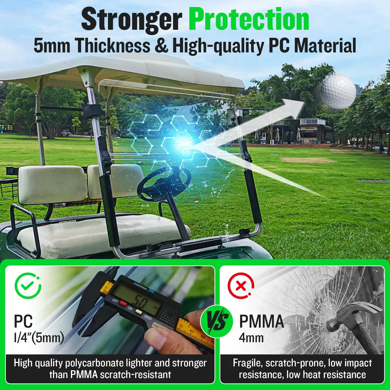 MUMPPRCE Windshield for Yamaha G22 (2003–2007) 5mm Polycarbonate image 4