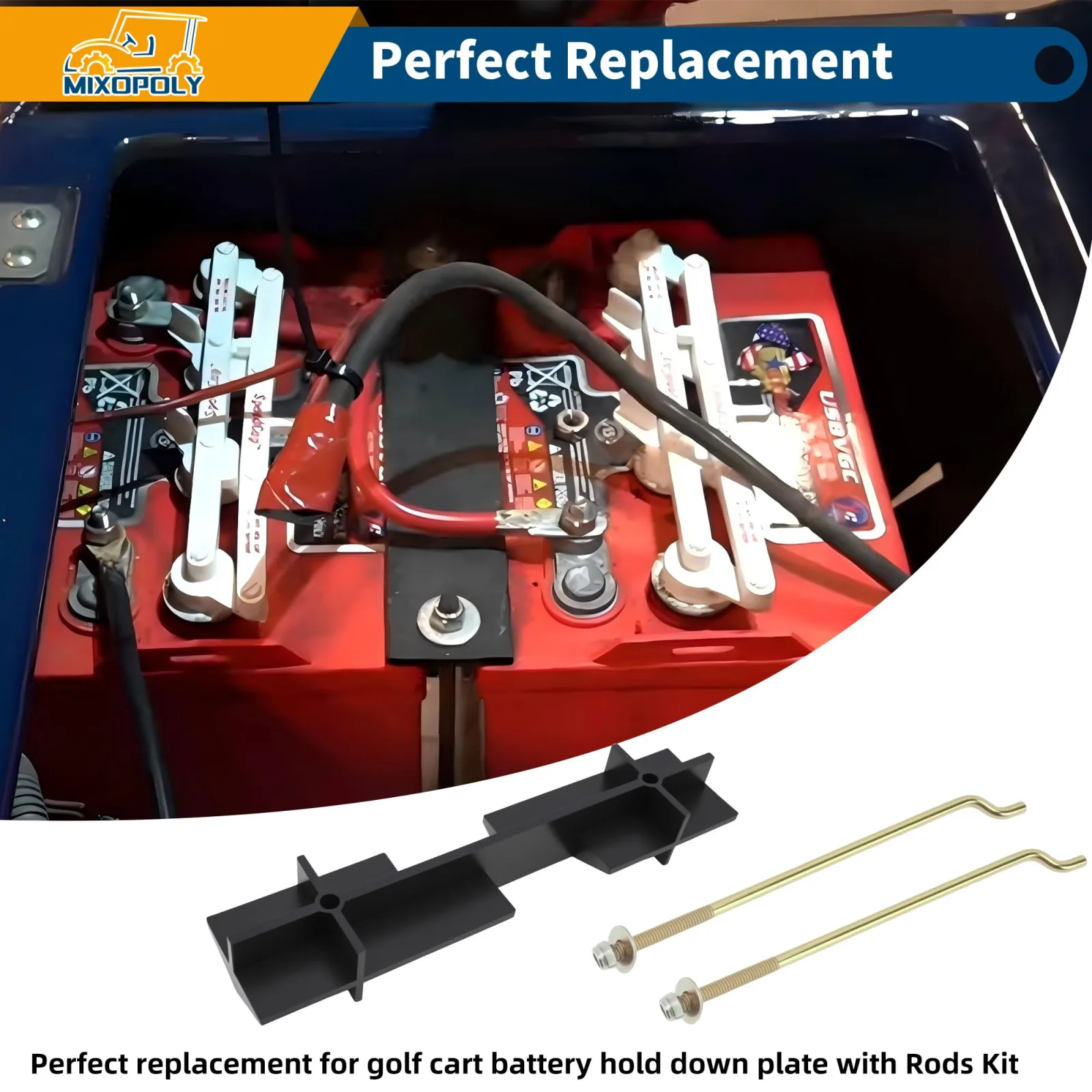 Mixopoly Battery Hold-Down Kit for E-Z-GO TXT and RXV image 3