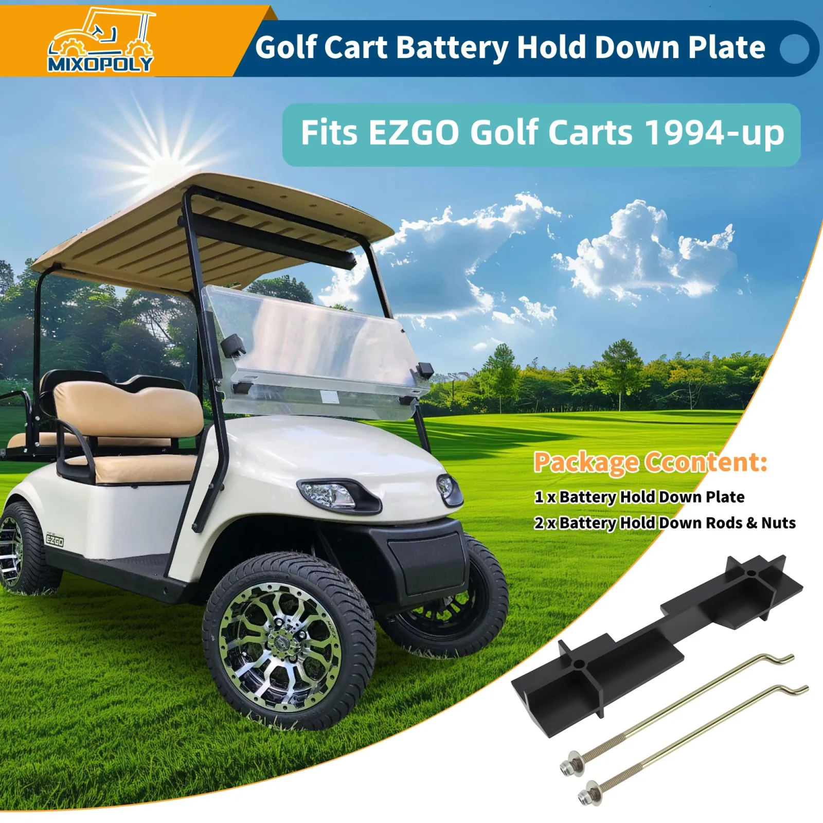 Mixopoly Battery Hold-Down Kit for E-Z-GO TXT and RXV image 4