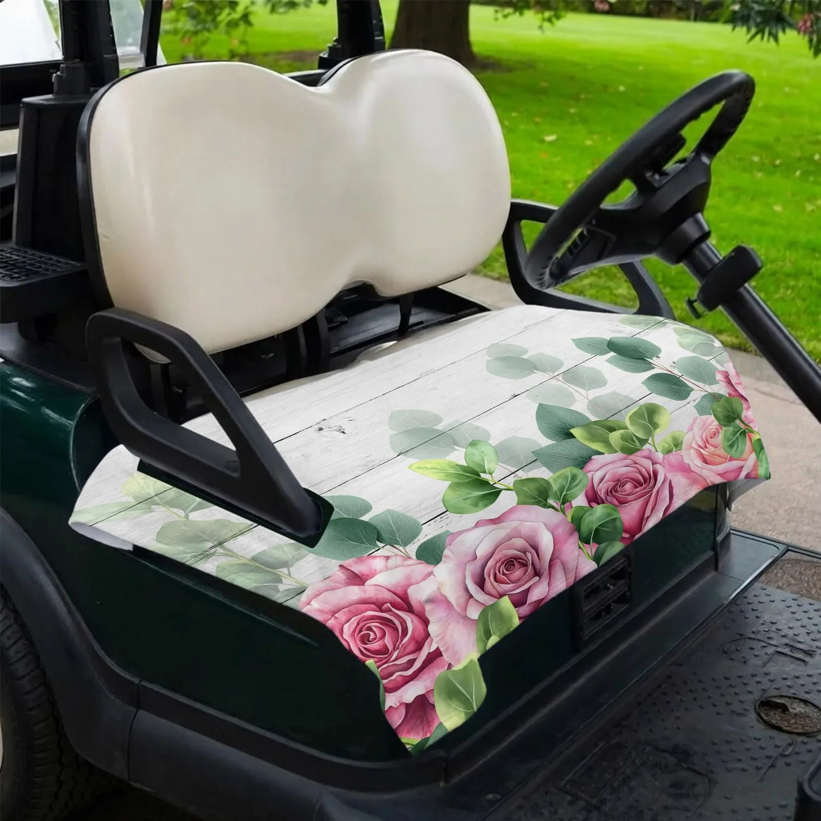 Lanata Golf Cart Seat Cover Towel, Roses Eucalyptus Leaf image 4