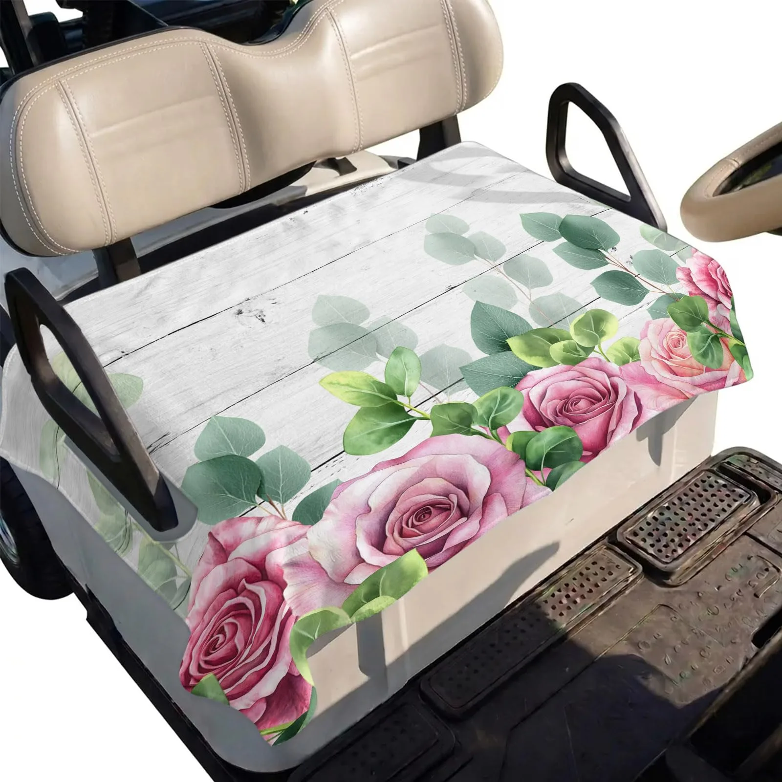 Lanata Golf Cart Seat Cover Towel, Roses Eucalyptus Leaf
