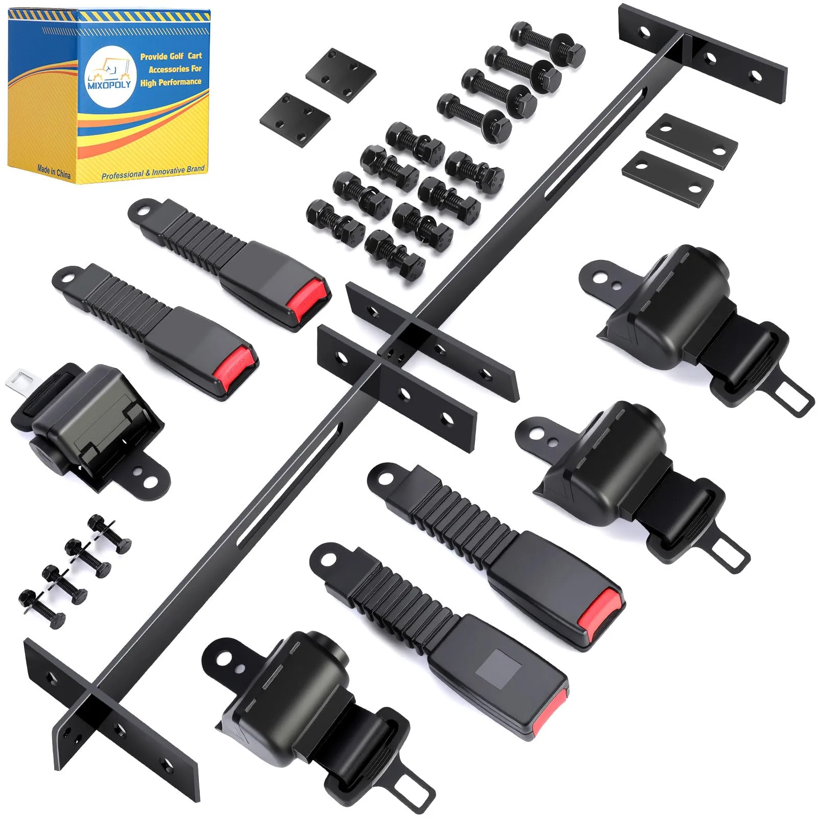 Mixopoly 4-Passenger Golf Cart Seat Belt Bracket Kit