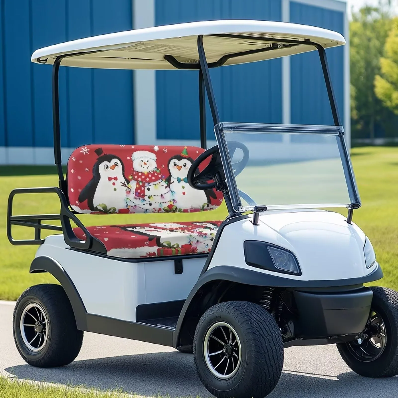 Quidrwyo Penguin Snowman Golf Cart Seat Covers image 3