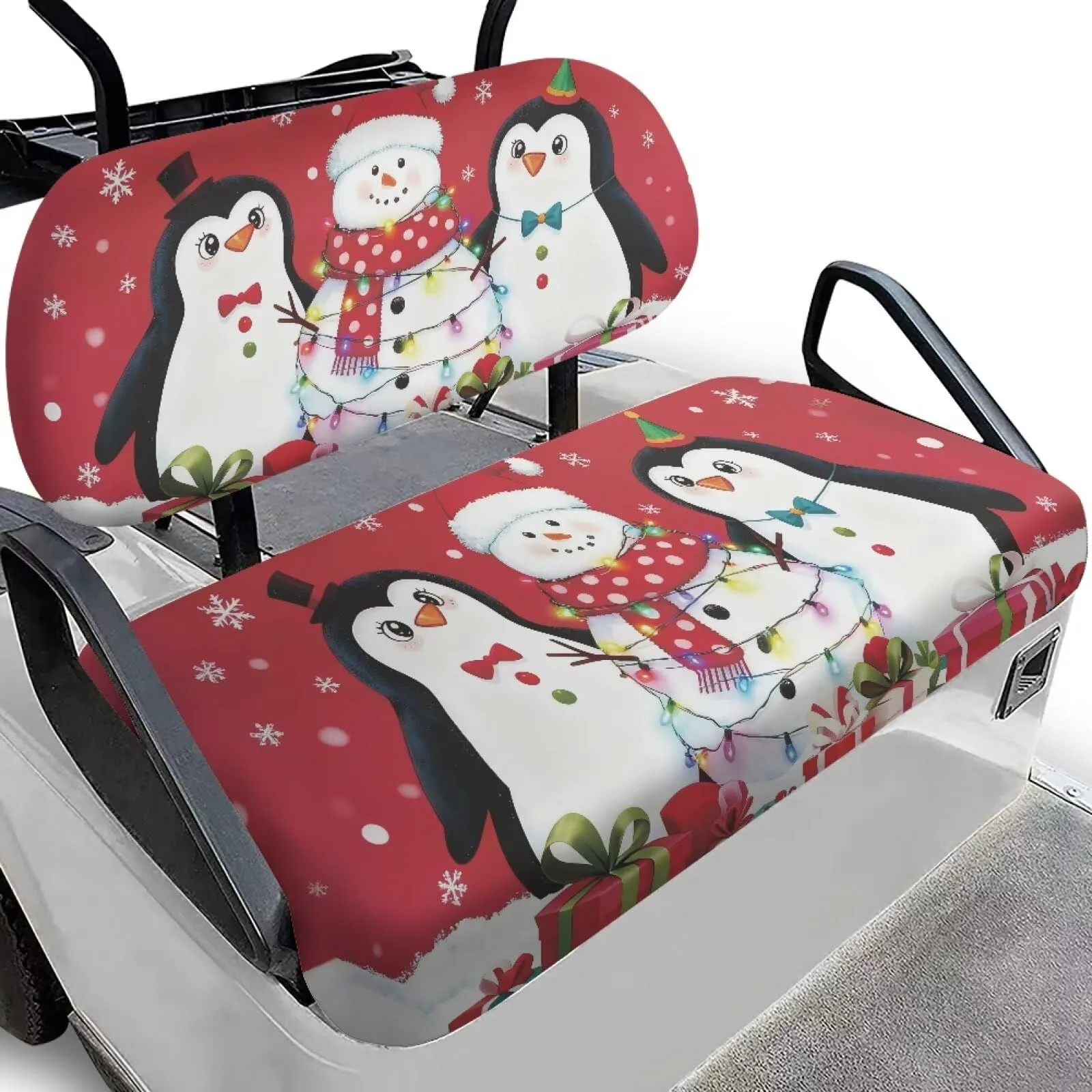 Quidrwyo Penguin Snowman Golf Cart Seat Covers