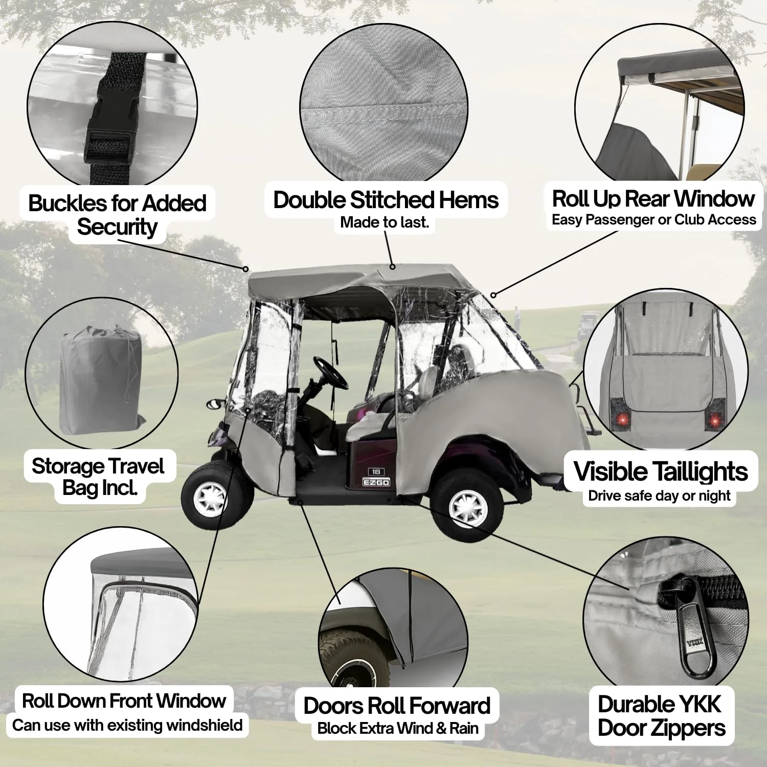 Formosa Covers 2+2 Golf Cart Enclosure for 58-Inch Roofs image 3