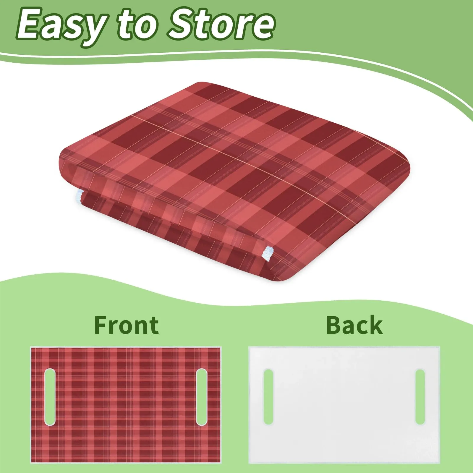 Tiveruda Red Plaid Golf Cart Seat Cover, 51 x 31 in image 4