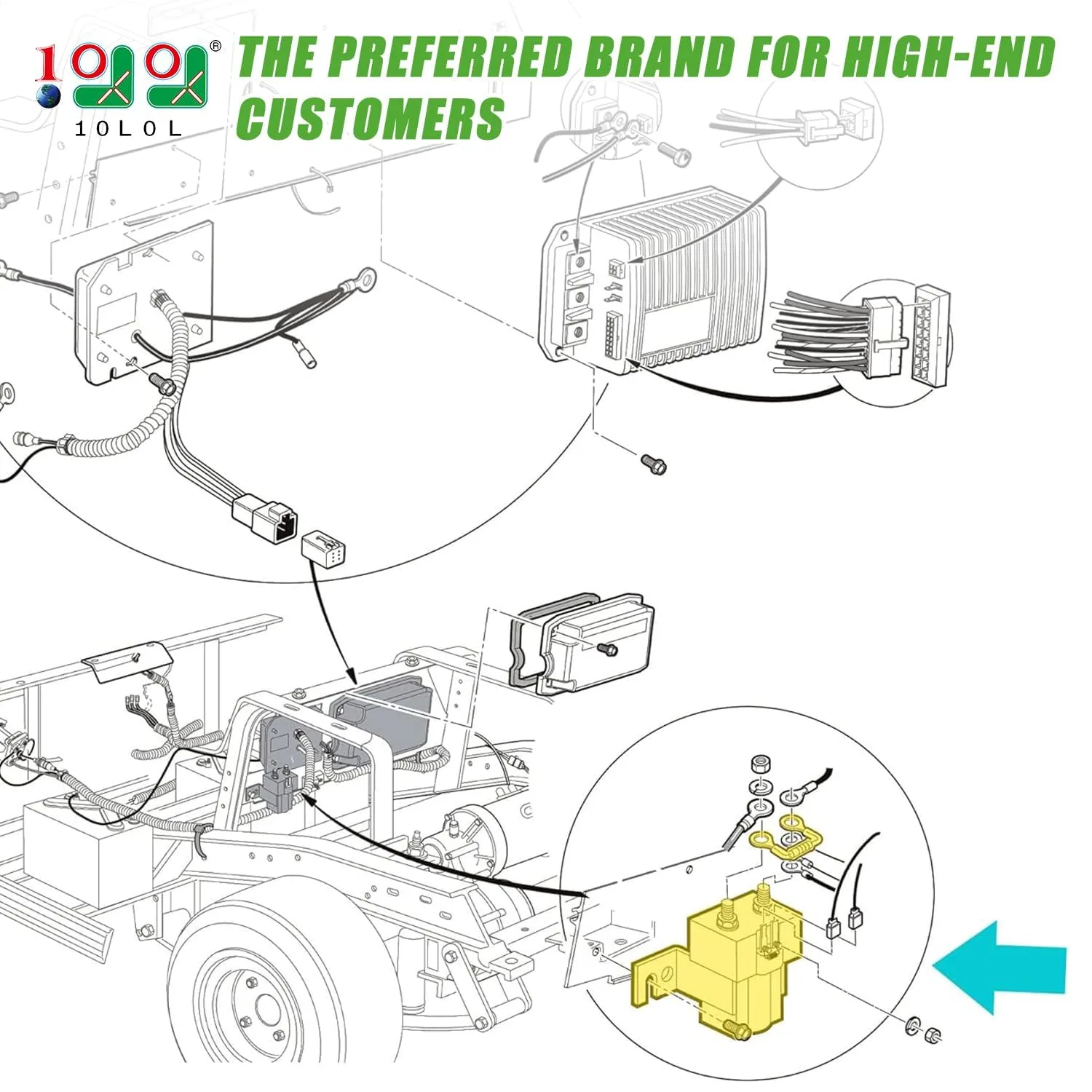 10L0L 48V Solenoid for Club Car DS and Precedent image 2