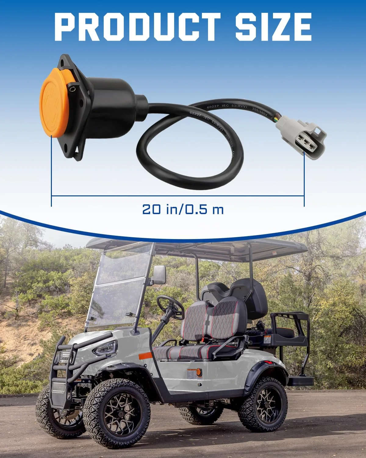 JUWEVAZU 48V Golf Cart Charger Receptacle for Coleman DR48V image 3