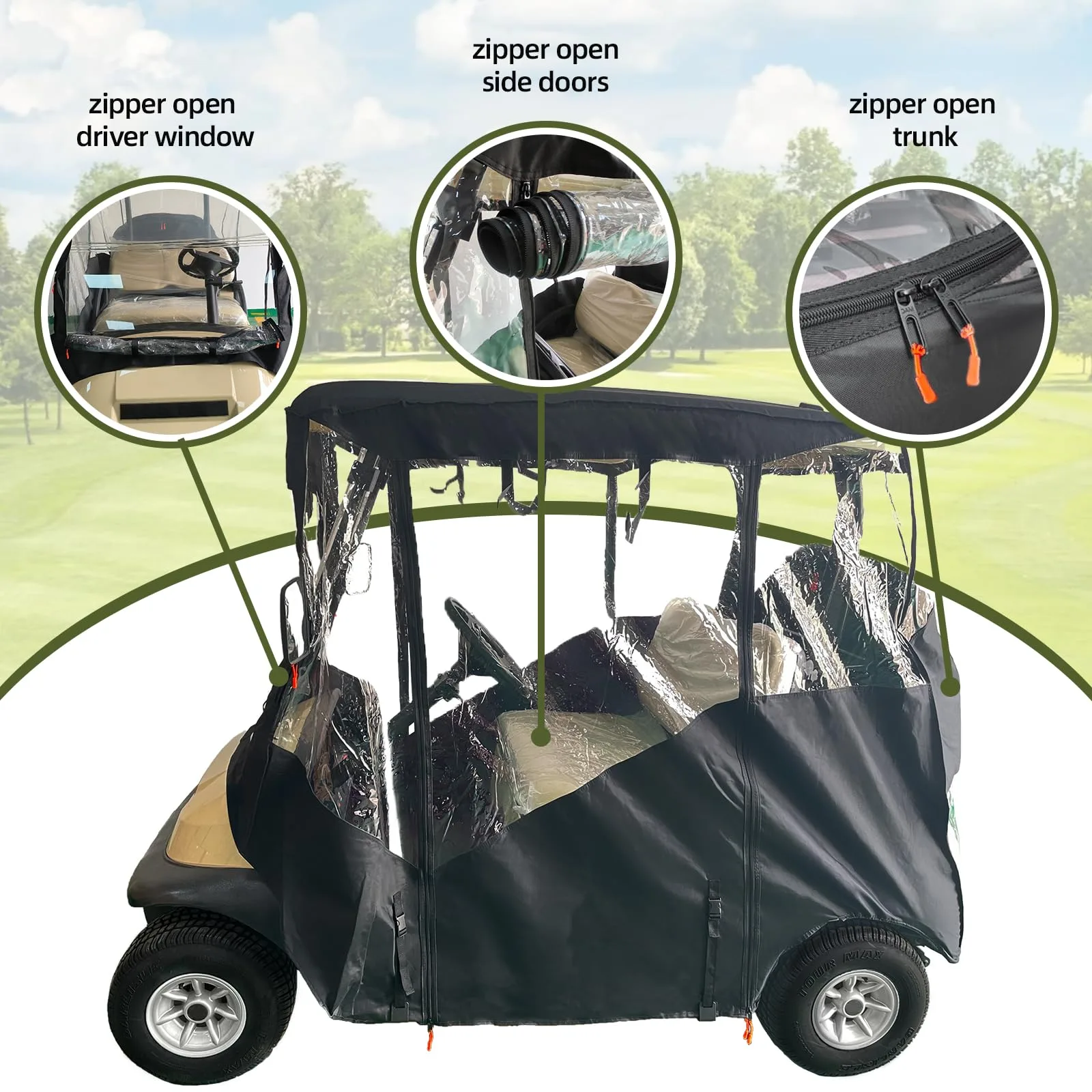 SANSHARE GC04 Enclosure for Club Car Precedent 2-Passenger image 3