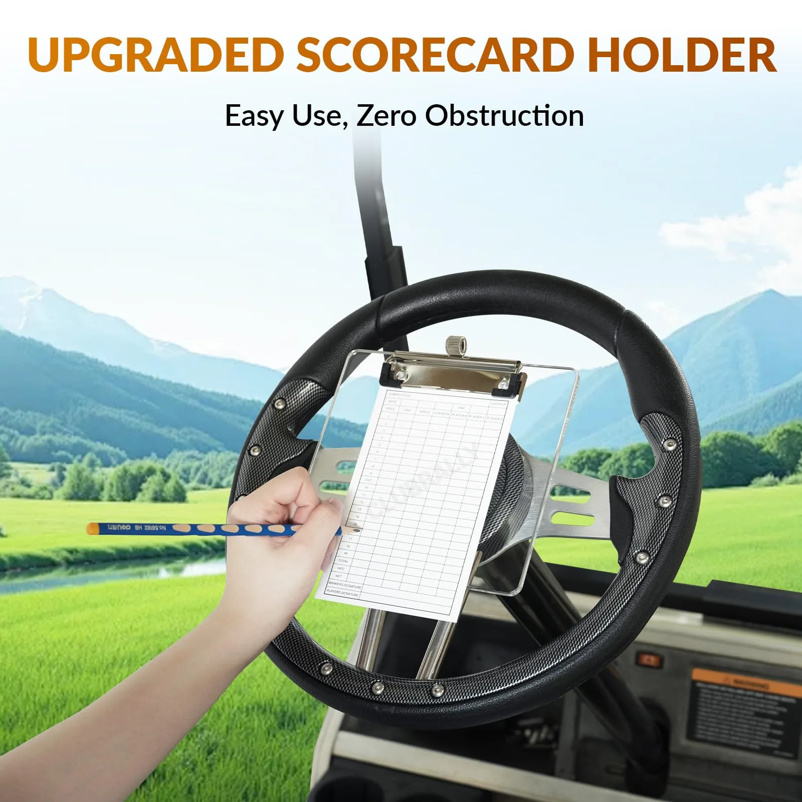 CLUBRALLY Golf Cart Steering Wheel Scorecard Holder image 2