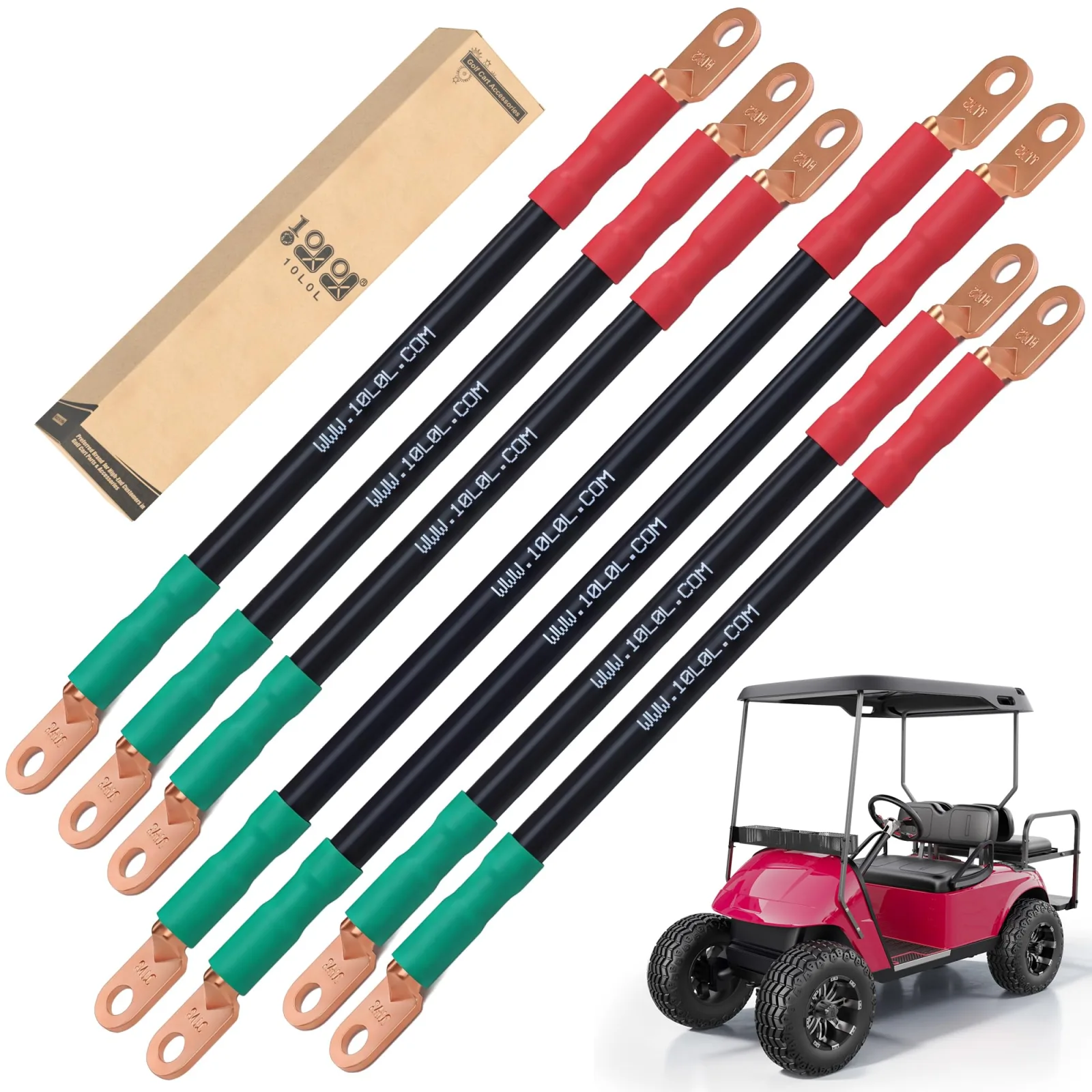 10L0L Battery Cables for E-Z-GO TXT 1994-Up, 4 Gauge
