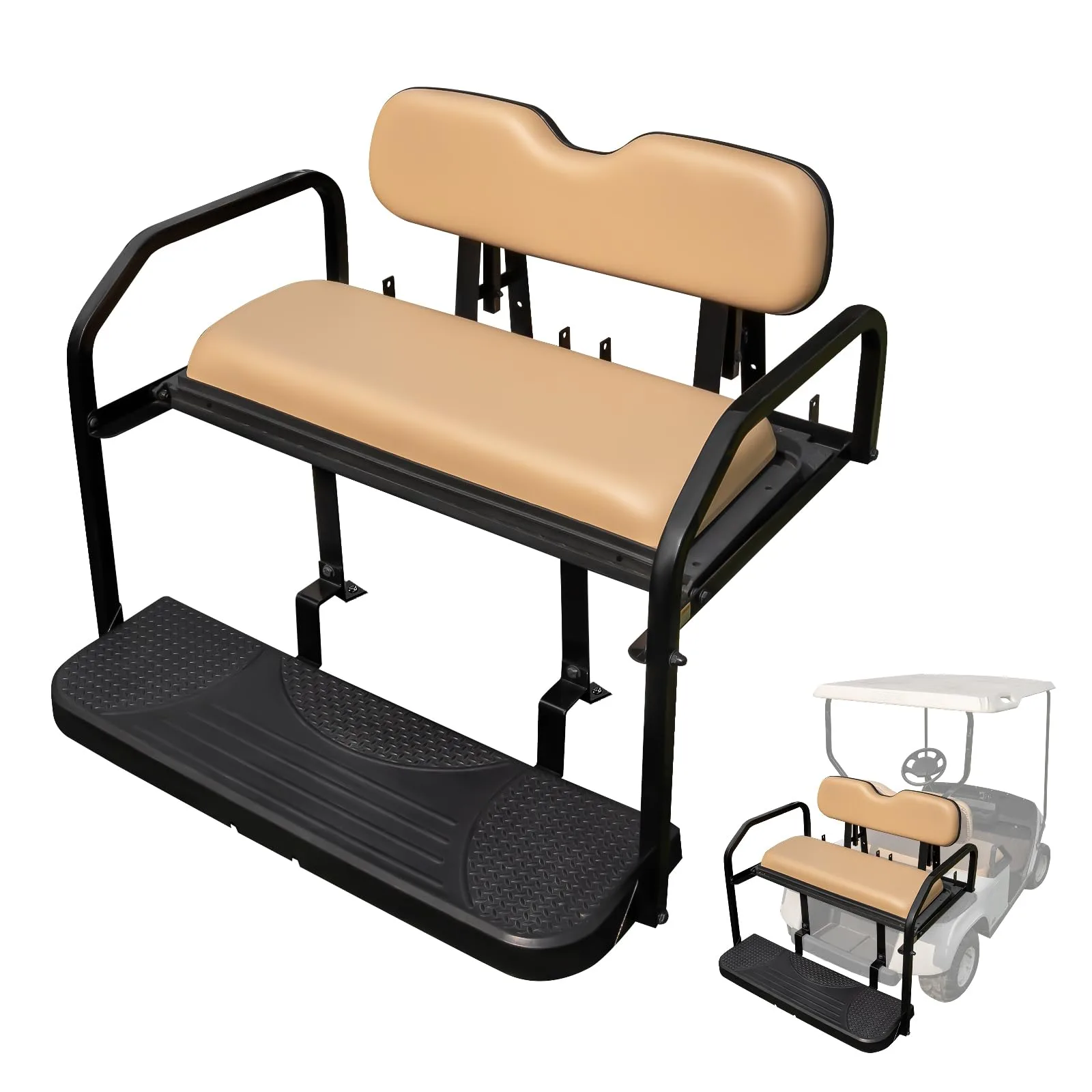 NOKINS Rear Flip Seat Kit for E-Z-GO TXT, Tan