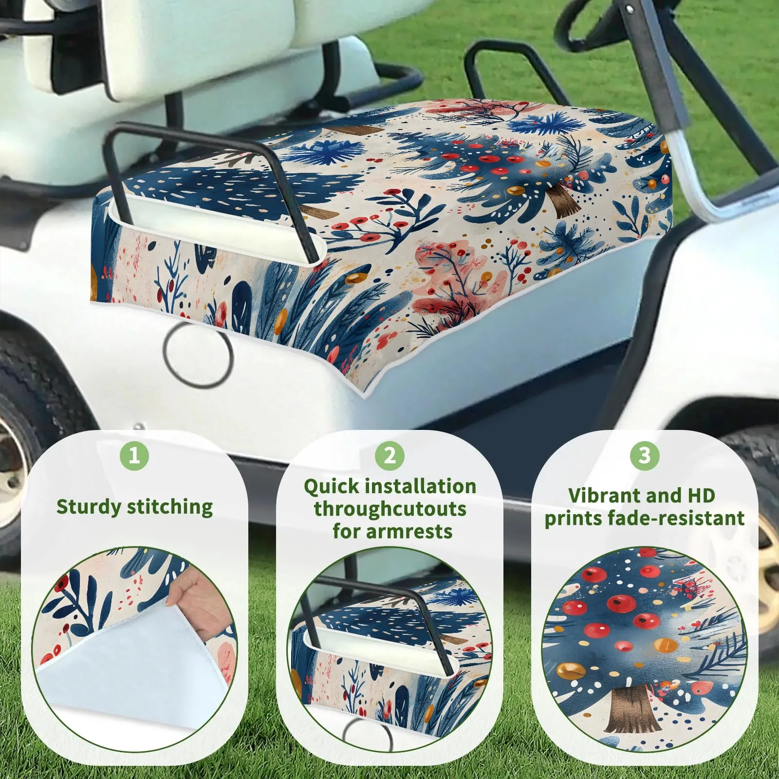 Tiveruda Christmas Golf Cart Seat Cover Blanket image 3