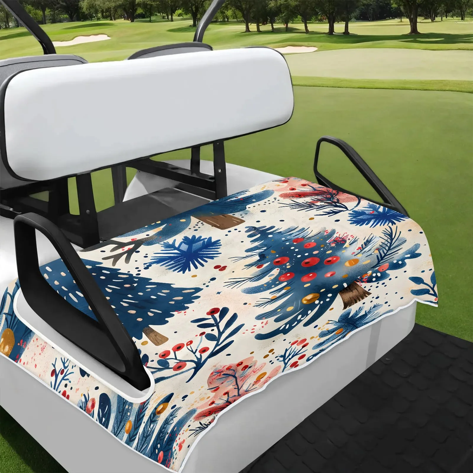 Tiveruda Christmas Golf Cart Seat Cover Blanket