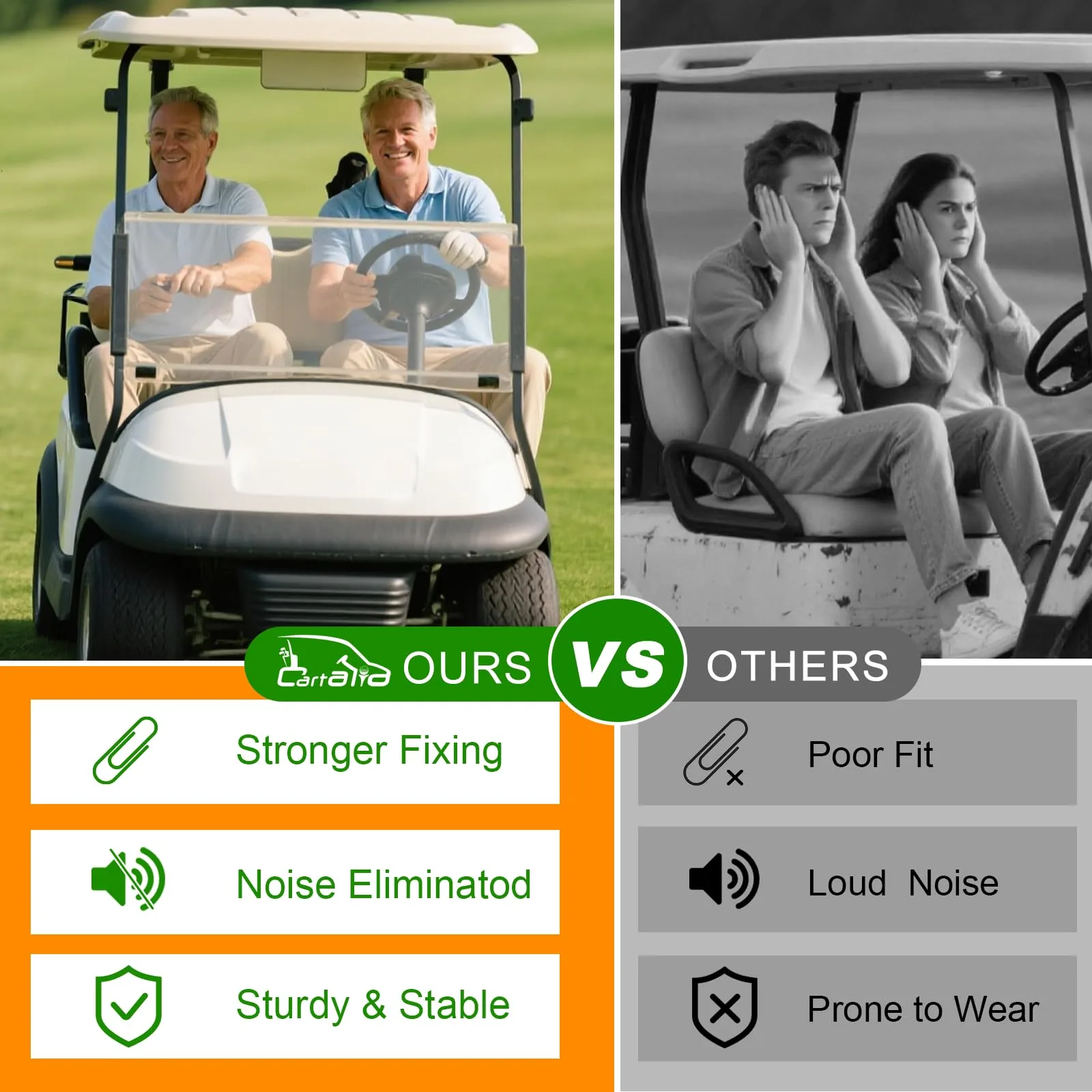 Cartalia WPDST34 Golf Cart Windshield Clips Kit image 4