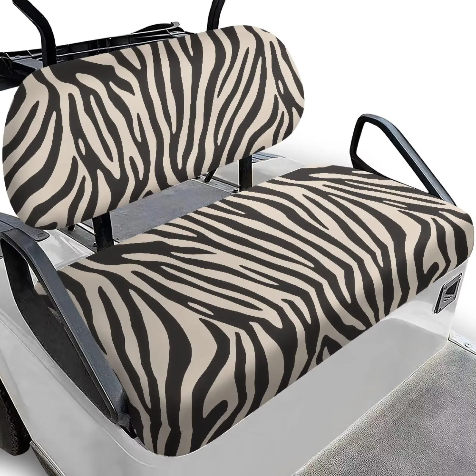 Quidrwyo Zebra Print Golf Cart Seat Cover Set