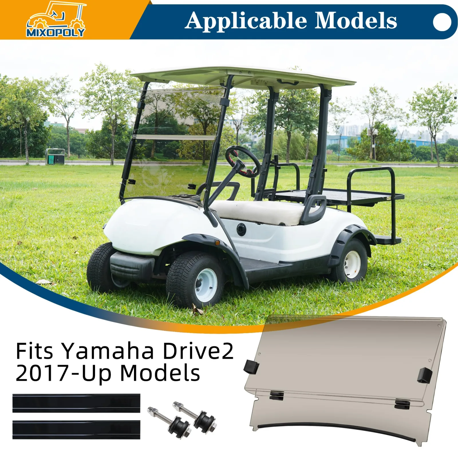 Mixopoly Tinted Windshield for Yamaha Drive2 2017-Up image 2
