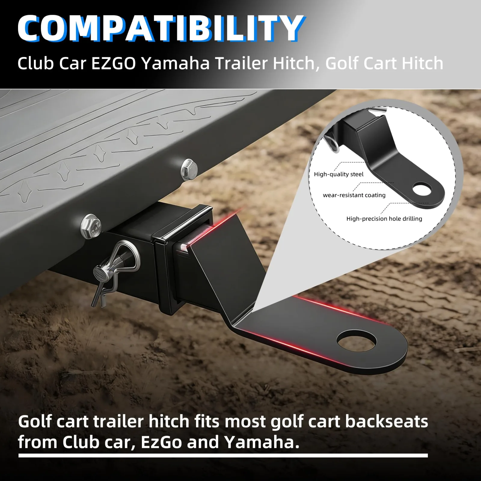 Mixopoly B62114 Golf Cart Trailer Hitch Kit image 2