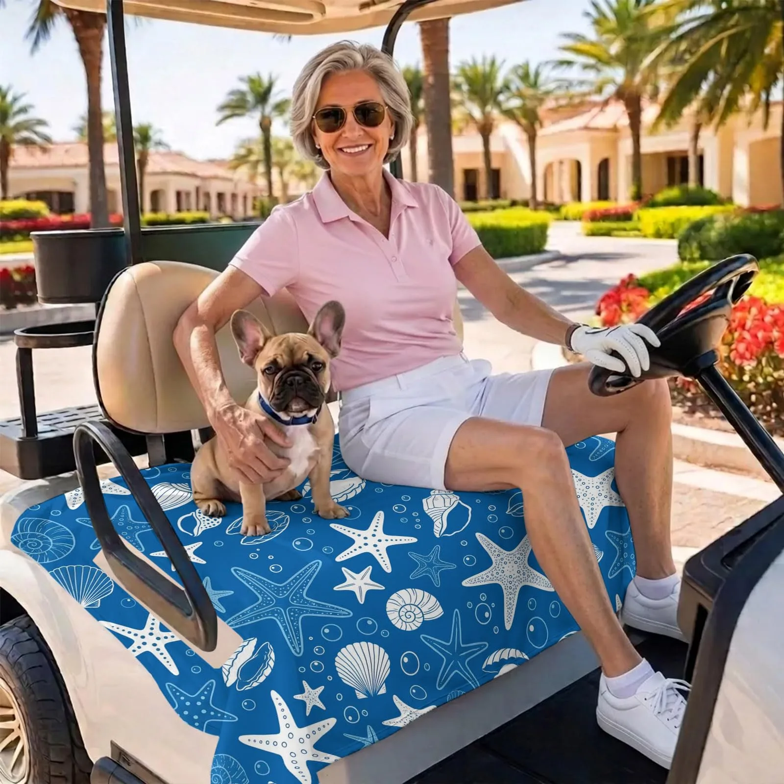 BEMIGO Blue Golf Cart Seat Cover, 51 x 31 Inch image 3