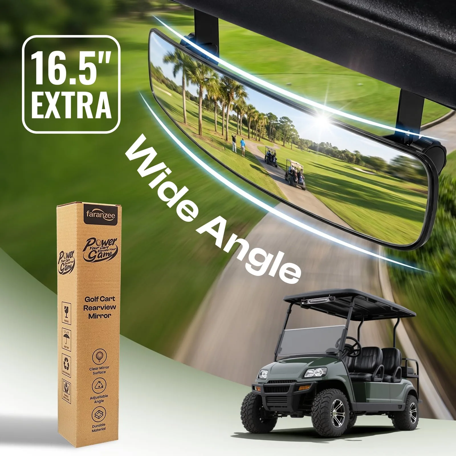 Faranzee GM-Y001 Panoramic Golf Cart Rear View Mirror image 2