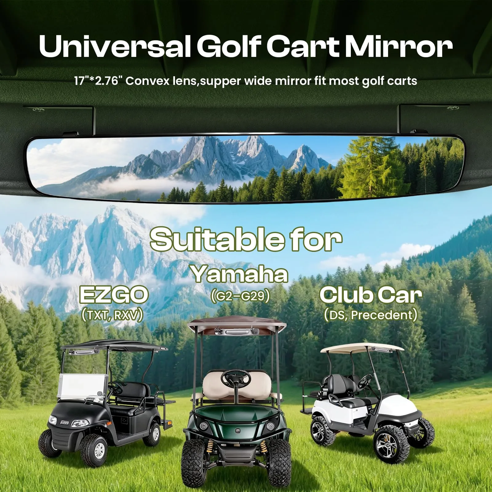 Faranzee GM-Y001 Panoramic Golf Cart Rear View Mirror image 3