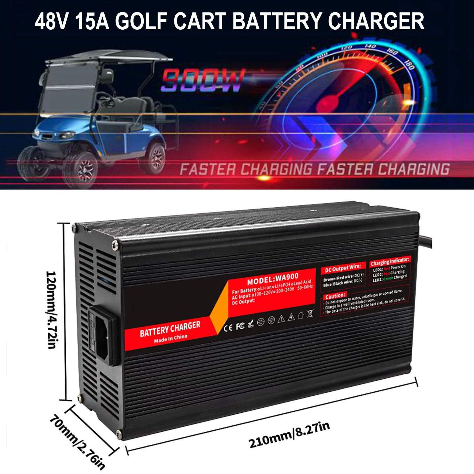 WJIANY 48V 15A Golf Cart Battery Charger image 2