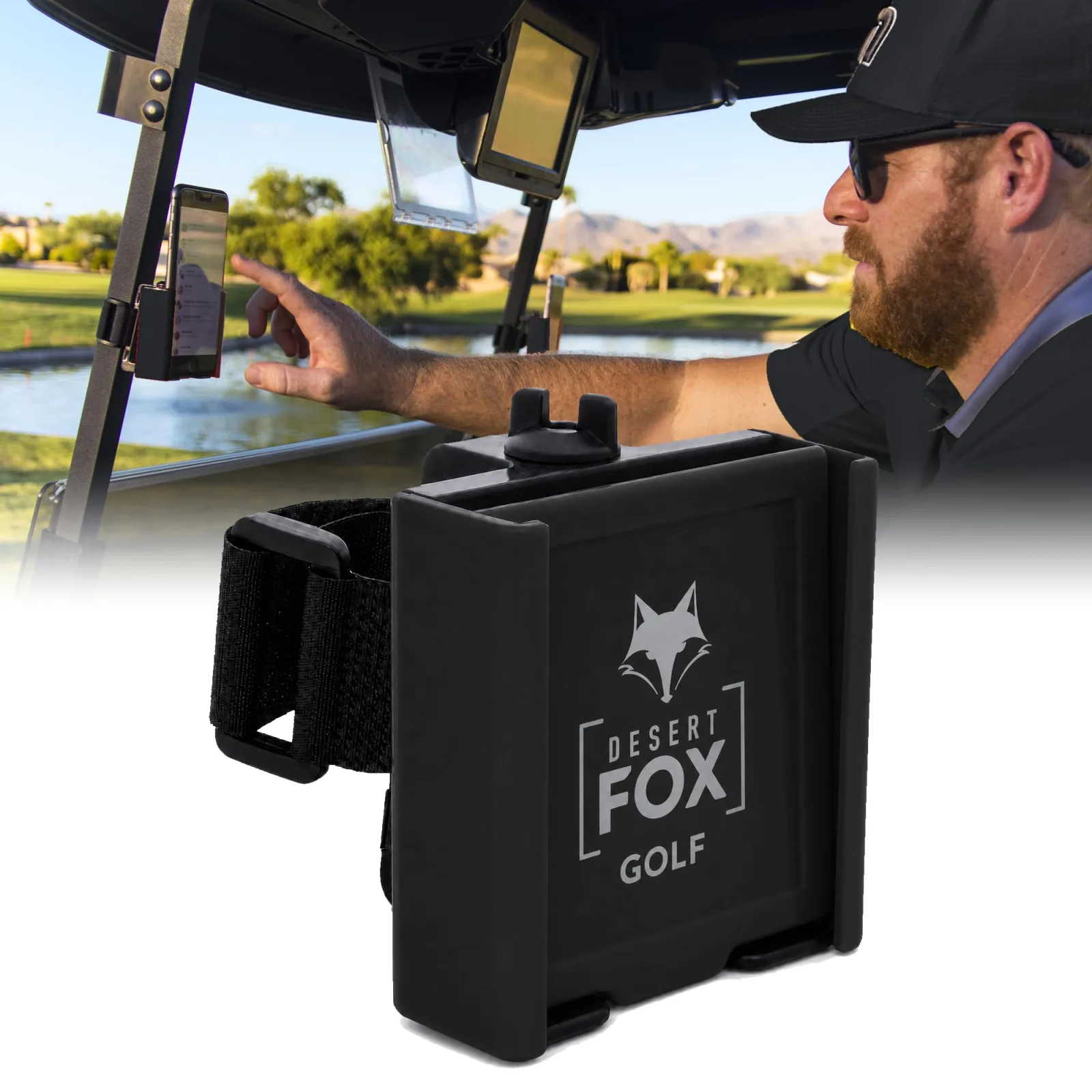 DESERT FOX GOLF Golf Cart Phone Holder DESERTFOX-PC211D-RB2
