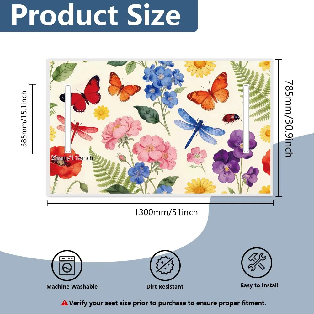 TNKBREEZE Floral Universal Golf Cart Seat Cover image 2