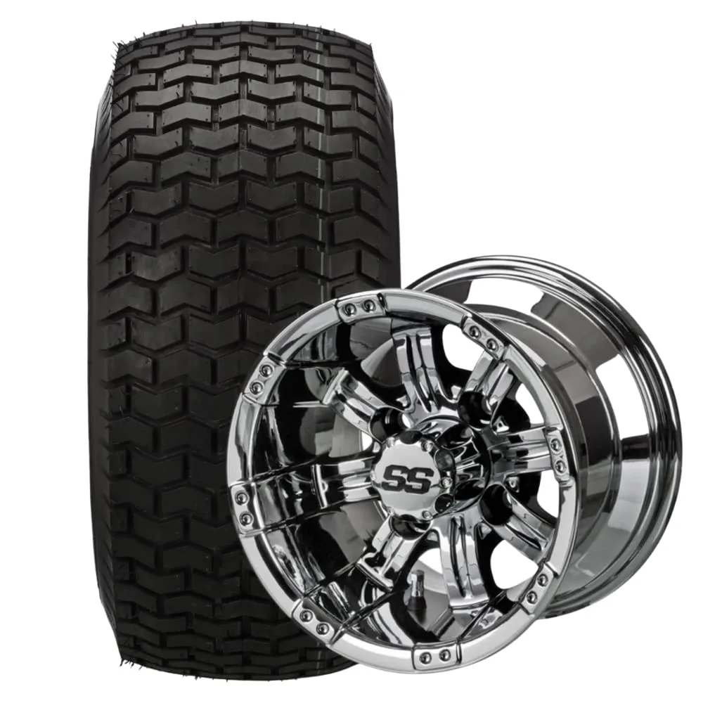 REVENGE 10-Inch Casino Golf Cart Wheels and Tires Set of 4