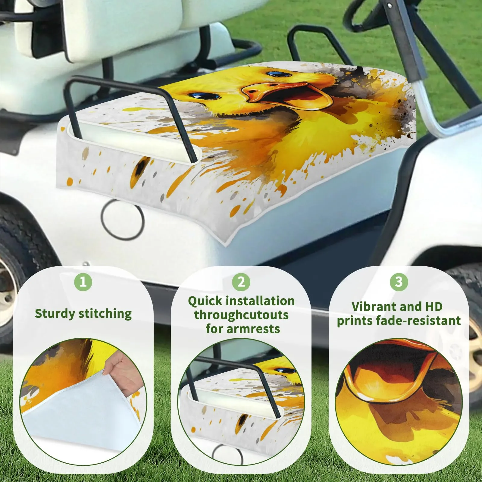 Tiveruda Golf Cart Seat Cover for Double Seats, 51 x 31 in. image 3