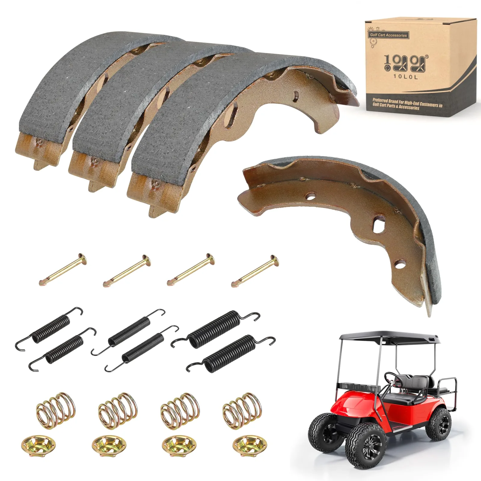 10L0L Golf Cart Brake Shoes and Spring Kit 27943G01