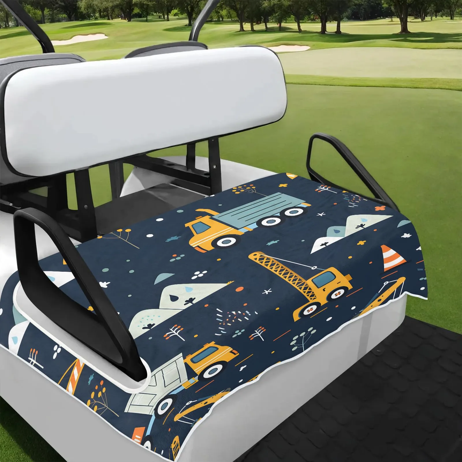Tiveruda Cute Excavator 51 x 31 in Golf Cart 2-Person Seat Cover