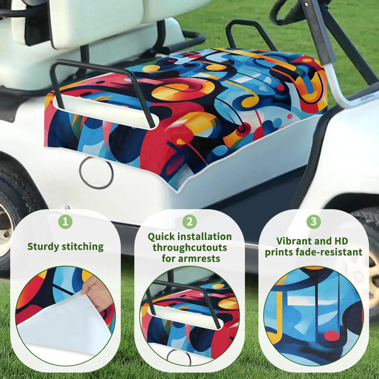 Tiveruda Golf Cart Seat Cover for Double Seats, 51 x 31 in image 3