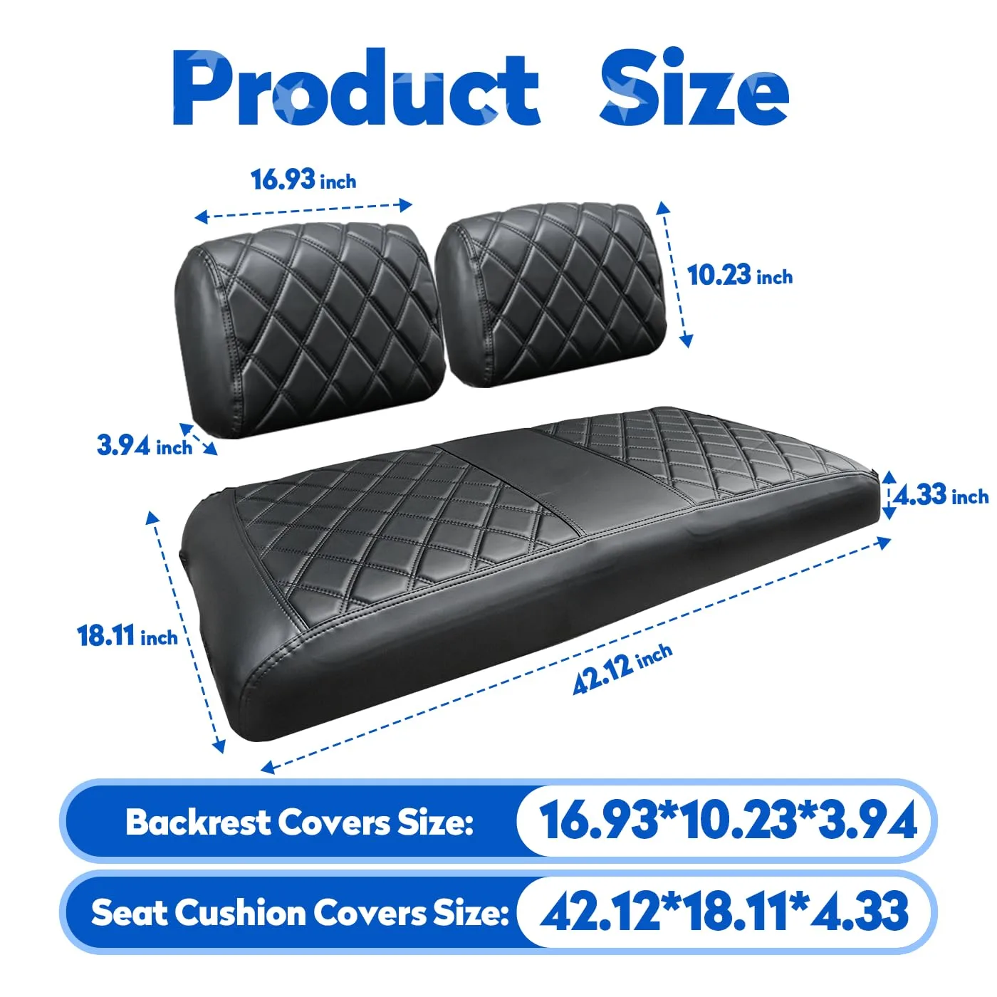NOKINS Front Seat Covers for Yamaha Golf Carts NKS10013-BLKS image 2